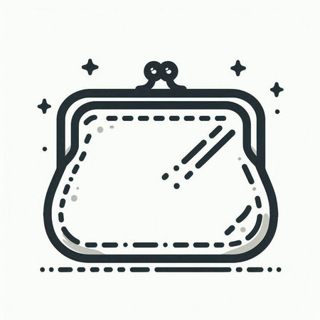 Purse icon in linear style. Vector illustration on white background.