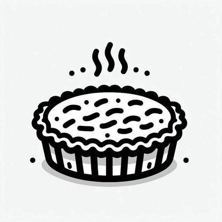 Cake doodle icon, vector illustration in black and white