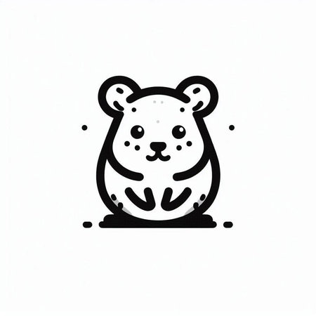 Cute cartoon bear on a white background. Hand drawn vector illustration.