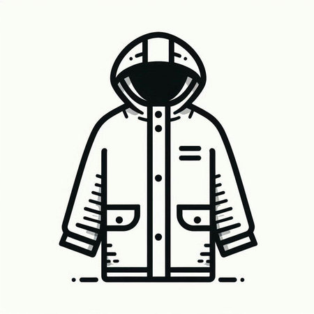 Vector illustration of a winter jacket isolated on a white background. Outline style.