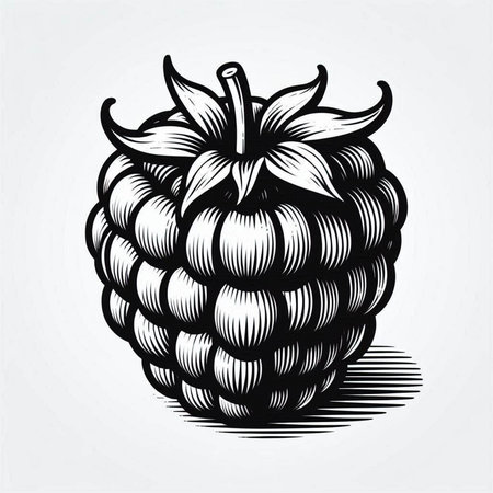 Blackberry vector illustration. Hand drawn blackberry on white background.