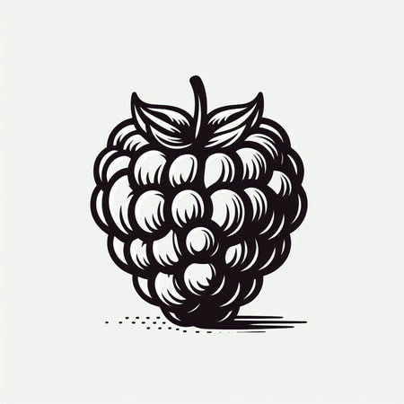 Blackberry sketch. Hand drawn vector illustration. Isolated on white background.の写真素材