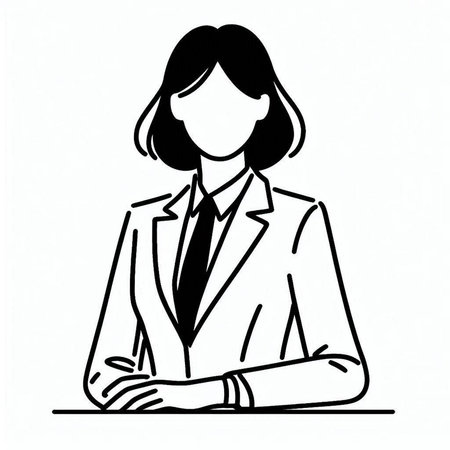 businesswoman in a suit on a white background. vector illustration.の写真素材