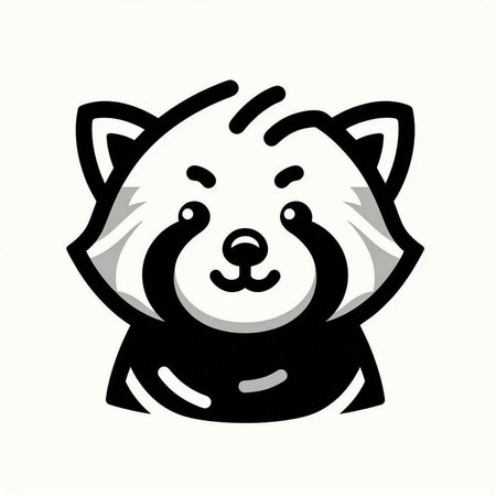 cute panda head isolated on white background. vector illustration.の写真素材