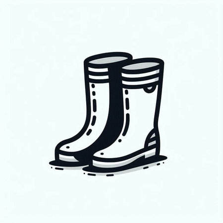Rubber boots icon. Vector illustration. Isolated on white background.