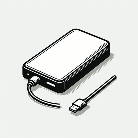 Smartphone with USB cable. Vector illustration in a flat style.