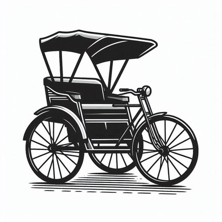 tuk tuk - vintage engraving illustration of a tricycle