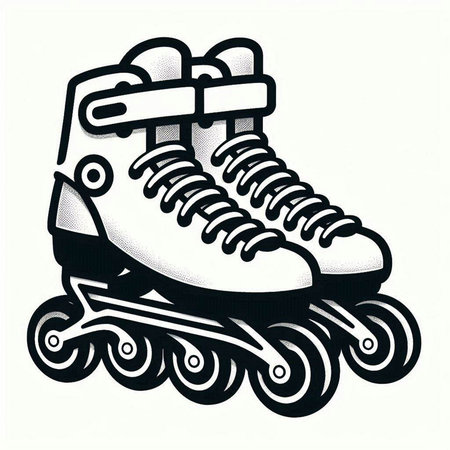 Roller skates isolated on the white background. Vector illustration.