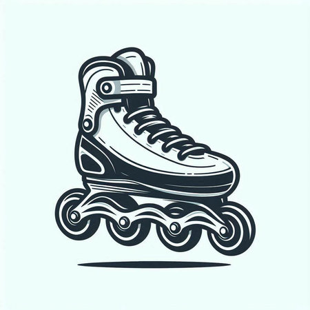 Roller skates vector icon, logo, emblem, illustration.