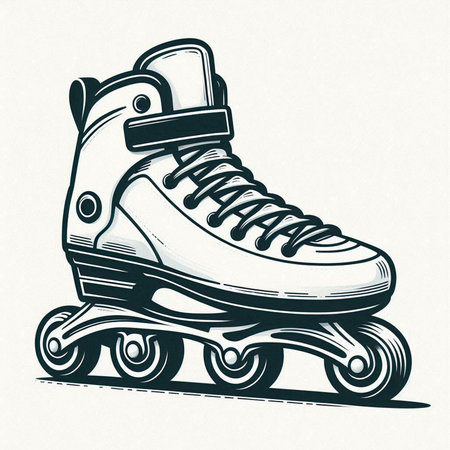 Roller skates isolated on the white background. Vector illustration.