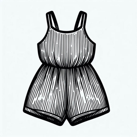 Women's swimsuit. Hand drawn vector illustration in sketch style.