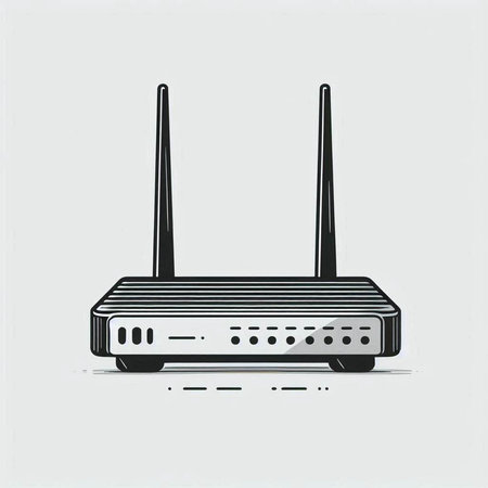Wireless router, vector illustration on white background. Internet concept.