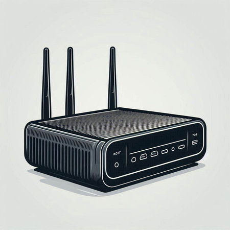 Wireless router. Vector illustration isolated on a white background. Eps 10.