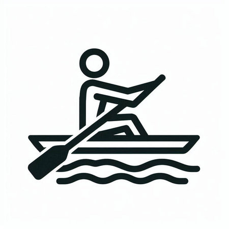 kayak vector icon on white background. canoeing symbol.