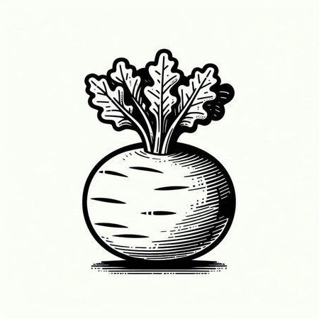 Vegetable, Radish hand drawn engraving vector illustration.