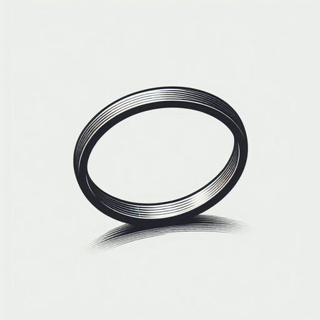 Abstract black and white ring on a white background. Vector illustration.