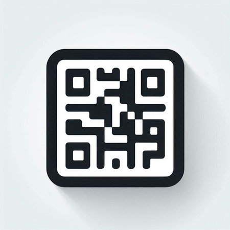 abstract icon of the QR code on a white background with shadow