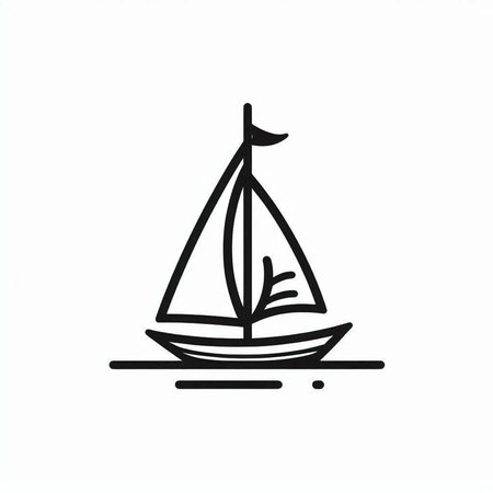 Sailboat icon on white background. Vector illustration. Eps 10.の写真素材