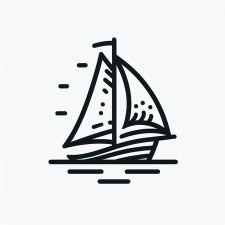 Sailing boat doodle icon. Vector illustration, EPS 10の写真素材