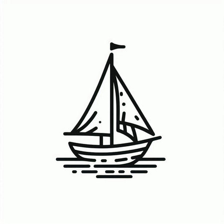 Sailing boat icon. Yacht sailboat symbol. Vector illustrationの写真素材