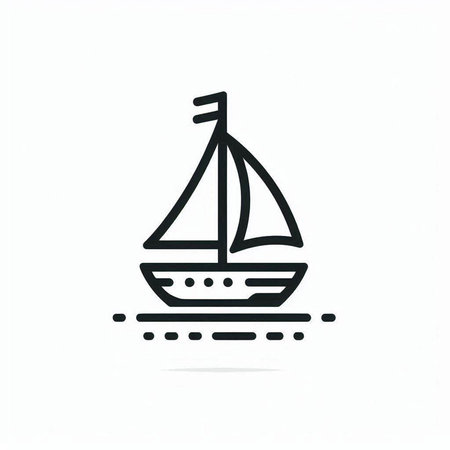 Sailboat icon, vector illustration. Flat design style. EPS 10の写真素材