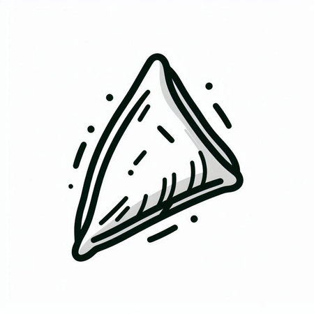 Simple hand drawn doodle of a triangle. Vector illustration.の写真素材