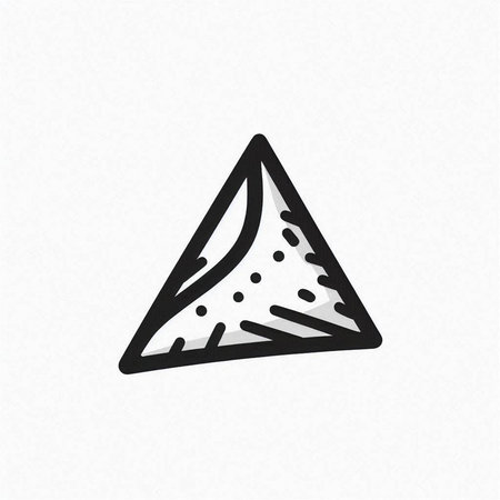 Triangle icon on the white background. Vector illustration. Eps 10.