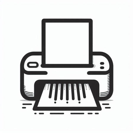 Printer icon on the white background. Isolated. Vector illustration