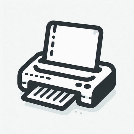 Printer icon isolated on white background. Vector illustration. Eps 10.