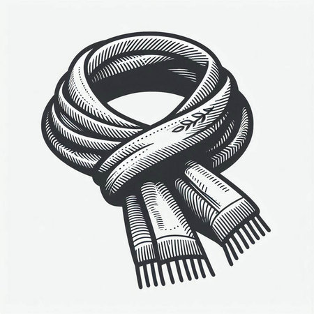 Woolen cable isolated on white background. Hand drawn vector illustration.