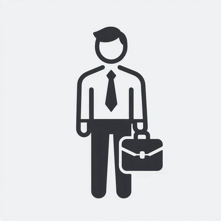 Businessman with briefcase icon. Flat design style eps 10の写真素材