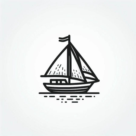 sailboat icon vector design element. sailboat sign symbol.の写真素材