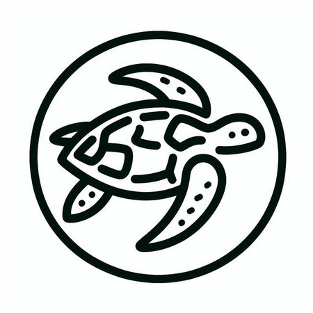 Turtle icon. Sea turtle sign. Vector illustration on white background.の写真素材