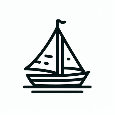 Sailing boat icon. Sailboat symbol. Flat design style.の写真素材
