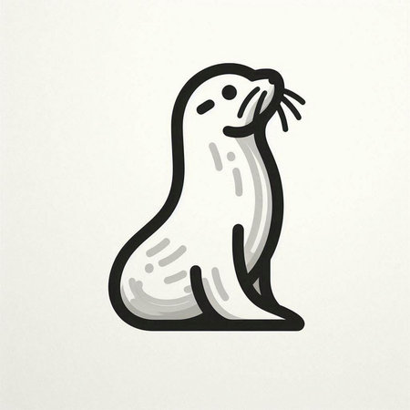Seal doodle icon, vector illustration. Hand drawn seal.の写真素材