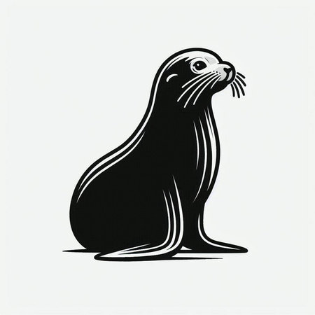 Seal doodle icon, vector illustration. Hand drawn seal.の写真素材