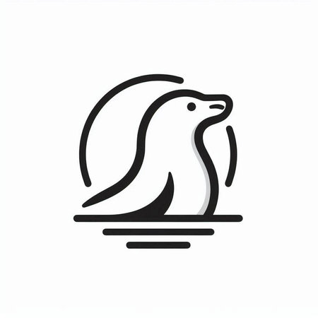 seal logo icon vector illustration template design. penguin logo conceptの写真素材