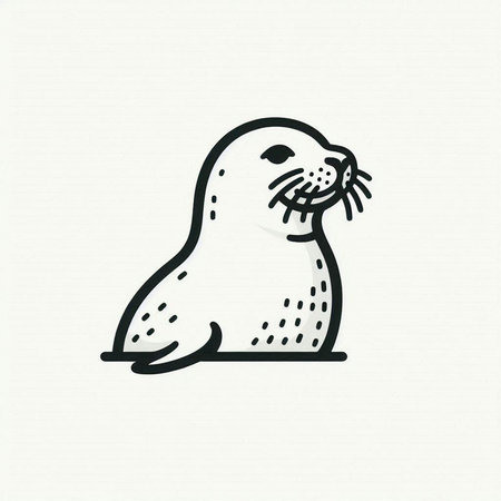 seal logo design, vector illustration eps10 graphic line artの写真素材