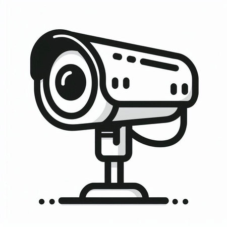 Security camera icon isolated on white background. Vector illustration. Eps 10.