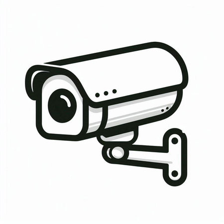 CCTV security camera isolated on white background. Security camera icon.