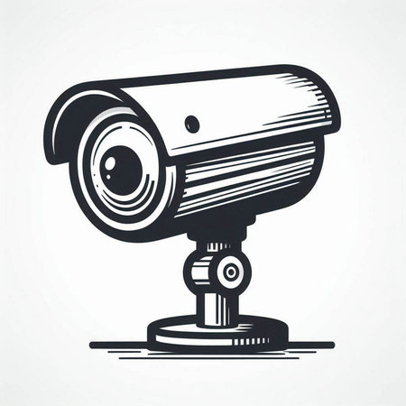 CCTV security camera icon. Vector illustration isolated on white background.