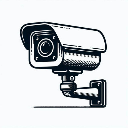 CCTV security camera on white background. Security camera. Vector illustration.