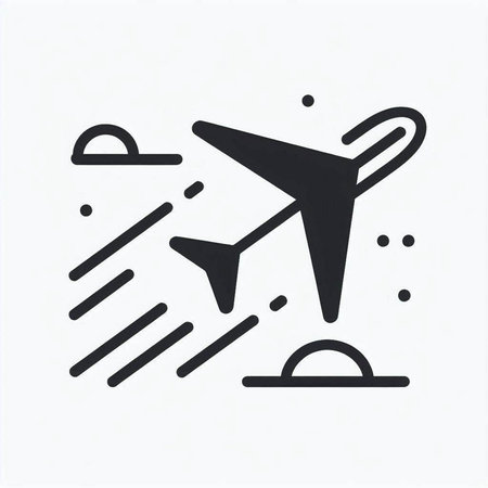 Airplane icon isolated on white background. Vector illustration. Eps 10.