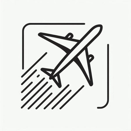 Airplane icon on white background. Vector illustration in trendy flat style.
