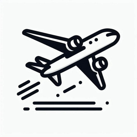 Airplane icon. Airplane symbol on white background. Vector illustration.
