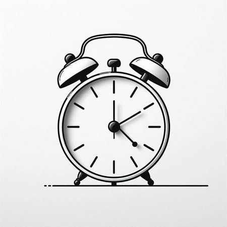 Alarm clock on white background. Vector illustration. Eps 10.