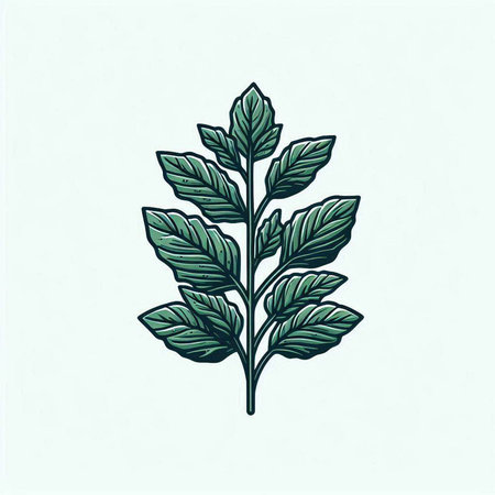 Mint leaves. Hand drawn botanical illustration. Vector illustration.