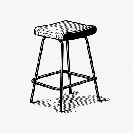 Bar stool on white background. Vector illustration of a bar stool.