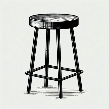 Bar stool on white background. Vector illustration of a bar stool.の写真素材