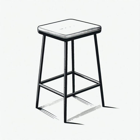 Bar stool on a white background. Vector illustration of a bar stool.の写真素材